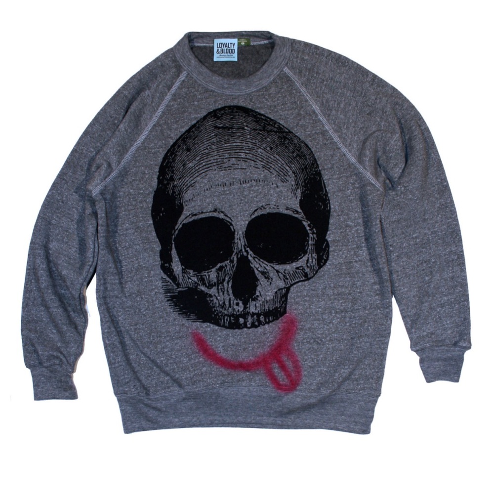 Loyalty & Blood skull smile graphic sweatshirt. Size XL. EUC.